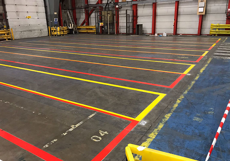 Floor Marking In Dispatch Area Of Warehouse