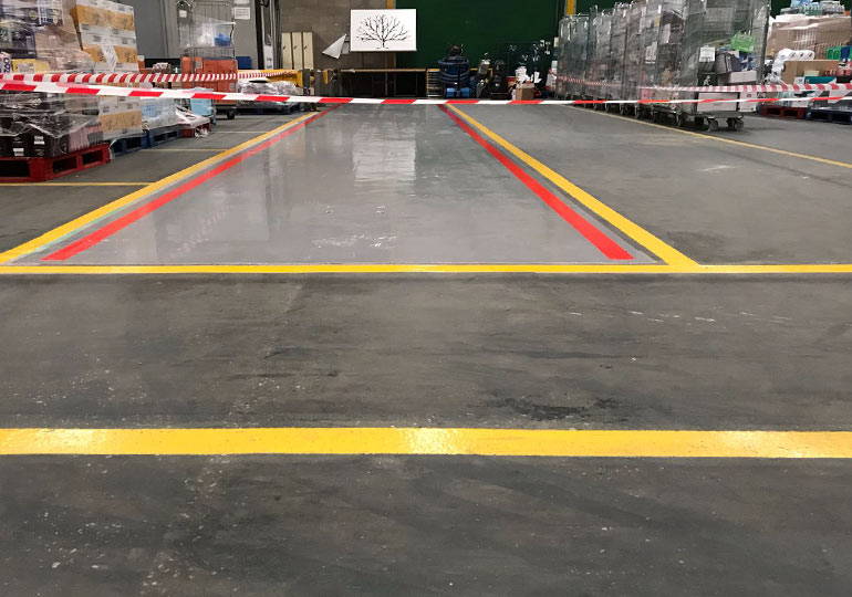 New Floor Marking In Warehouse