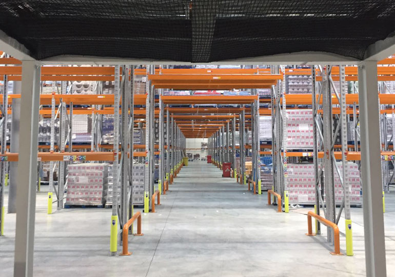 Safety Netting For Warehouse Walkway