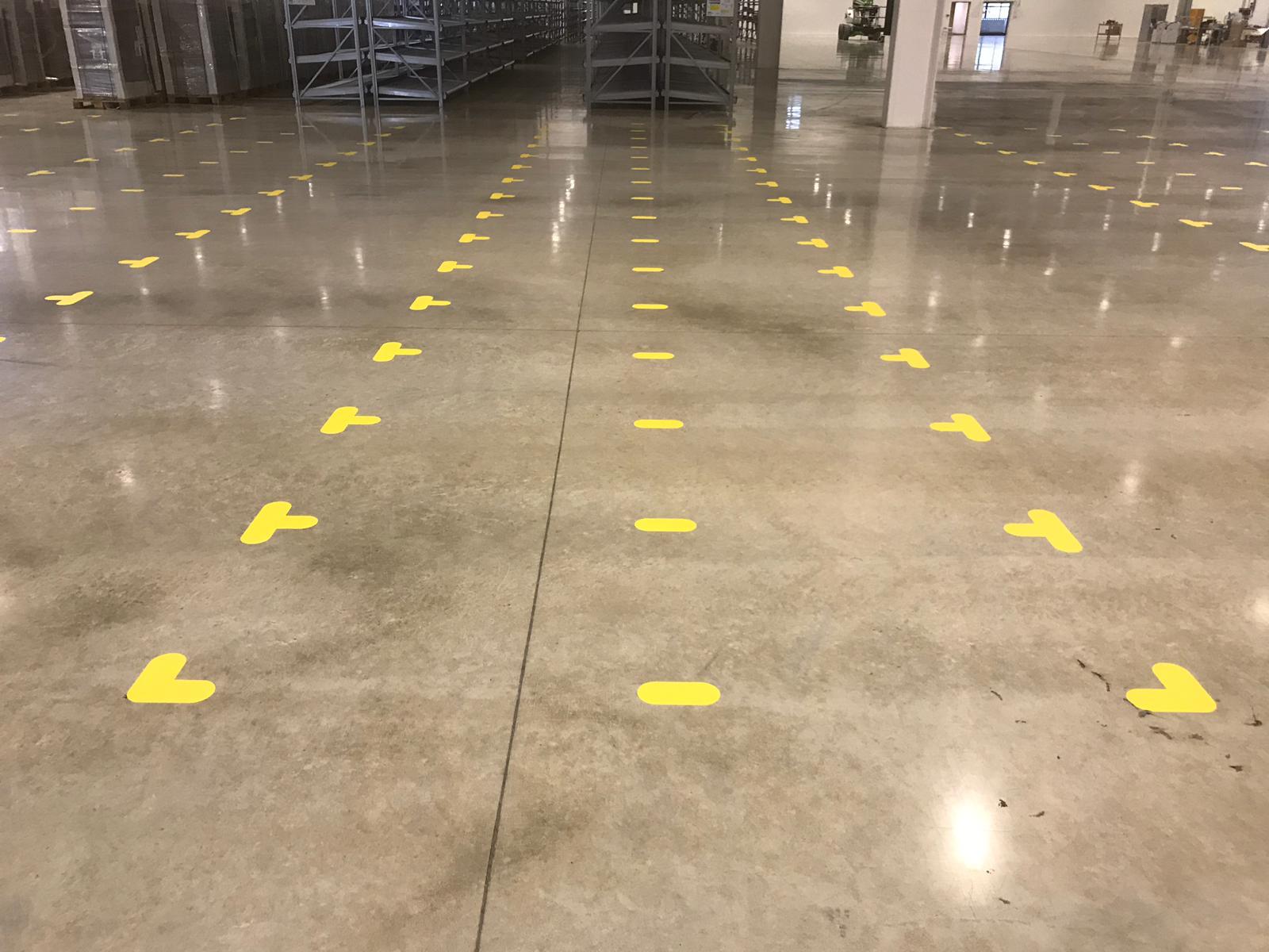 Warehouse floor pallet markers