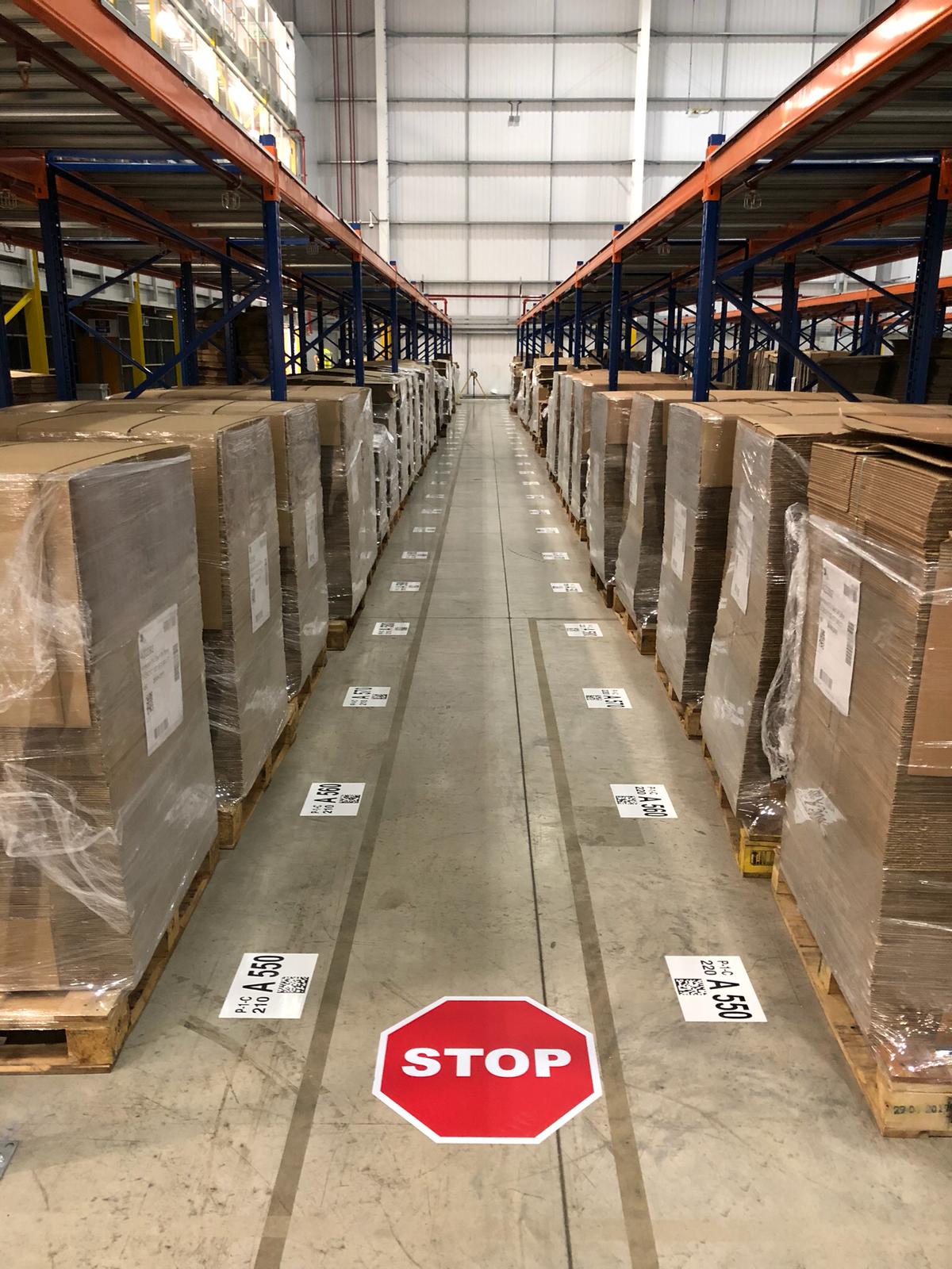 Warehouse floor marking